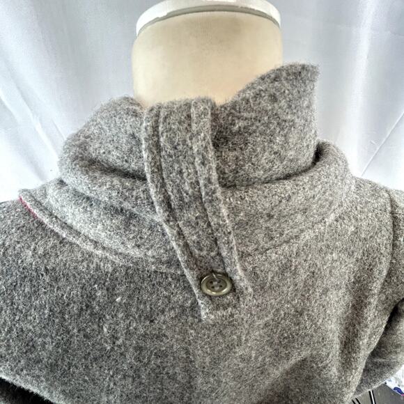 Vintage NYG New York Girl Woman size 6 Small long wool coat with scarf gray red - Picture 14 of 15